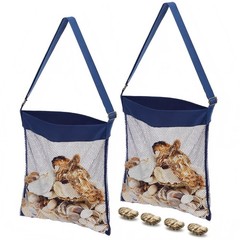 VioraWhite 2 Pcs Extra Large 14 x 16inch Clam Mesh Chum Beach Bags for Seashe…