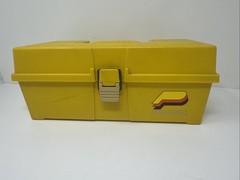 Vintage Plano Plastic Yellow Fishing Tackle Box w/1 Tray 6 Compartment