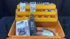 Fenwick 3.5 Wide‑Body Tackle Box Orange With Dremel Multi Pro + Accessories
