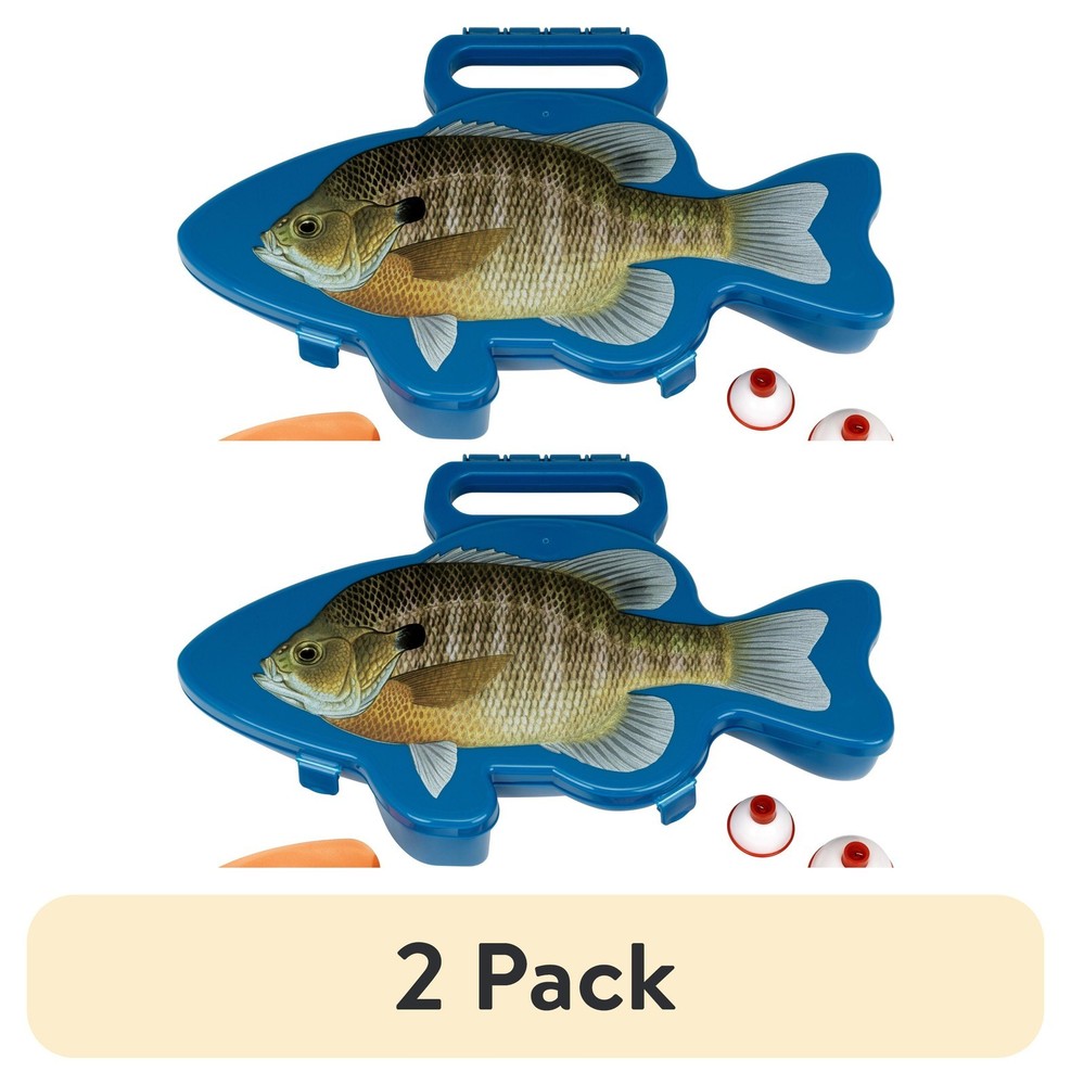 (2 pack Wild Bite Panfish 25 Piece Kit Fishing Tackle Box 10.75 inch Plastic Non