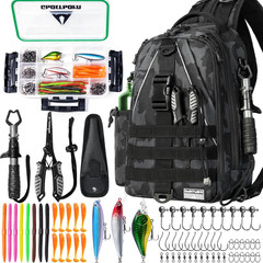 Ghosthorn Fishing Backpack with Tackle Boxes Fish Lip Gripper Pliers Lures