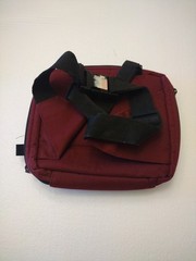 Fly Fishing Chest Pack World Gear Red zippers pouches straps 10 x 9