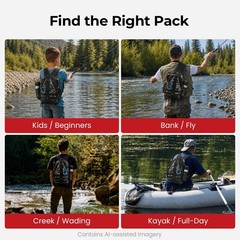 Fishing Backpack, Rod Holders, Lightweight Sling Bag, Black Camo