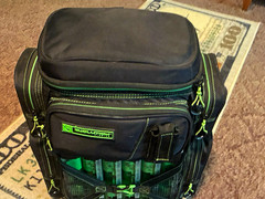 Evolution Black/Green Fishing Tackle Bag w/ Utility Boxes Fabric