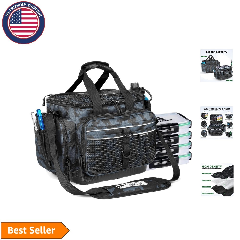 Versatile Fishing Tackle Box & 4 Trays – Perfect Waterproof Organizer for Lures