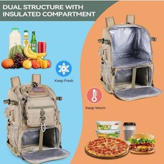Fishing Backpack, 45L Large Cooler Fishing Tackle Bag with Rod Holders & Rain Co