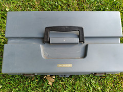 Vintage Plano LARGE Phantom Pro Gray Tackle Box Toolbox Box w/ Extras