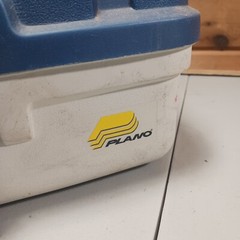Vintage PLANO Tackle/Tool Box With Tackle And Fishing Line Blue (R)