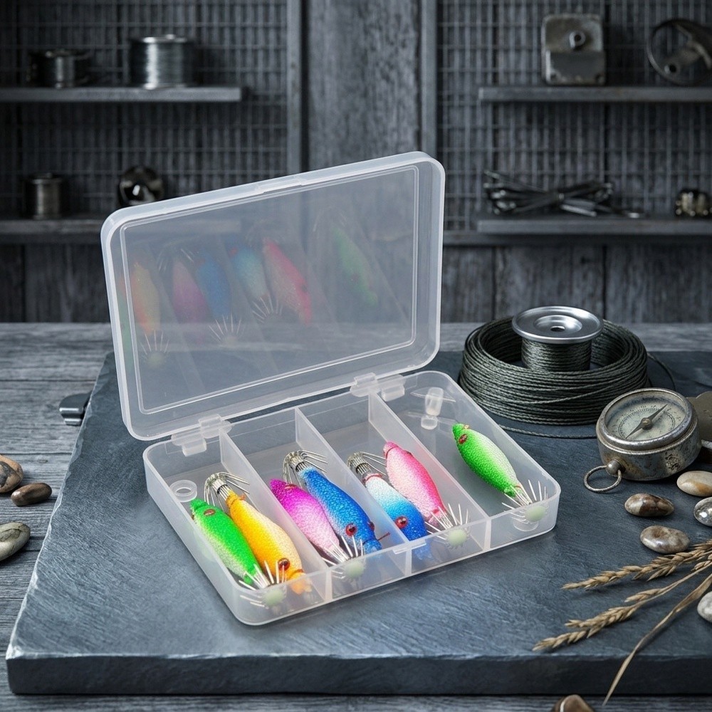 Biomimetic Squid Hook Bait 5.5cm 7pcs Green Pink Purple Yellow Set