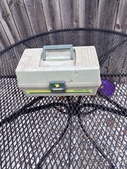 SPORTFISHER 450 TACKLE BOX WITH TACKLE 4 NIB RAPALA AND MORE LURES LINE WEIGHTS