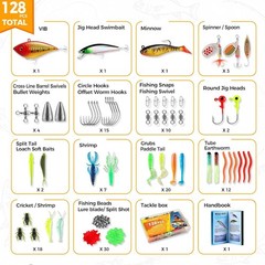 Perfect Fishing Gift: Compact 128-Piece Tackle Box for Freshwater Adventures