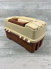 Plano Retro Two Tray Tackle Box Model 6202 Brown & Tan