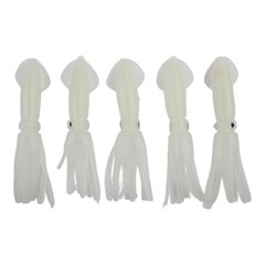 5pcs Soft Silicone Squid Bait Luminous Hollow Tubular Fishing Lure for Sea Fish