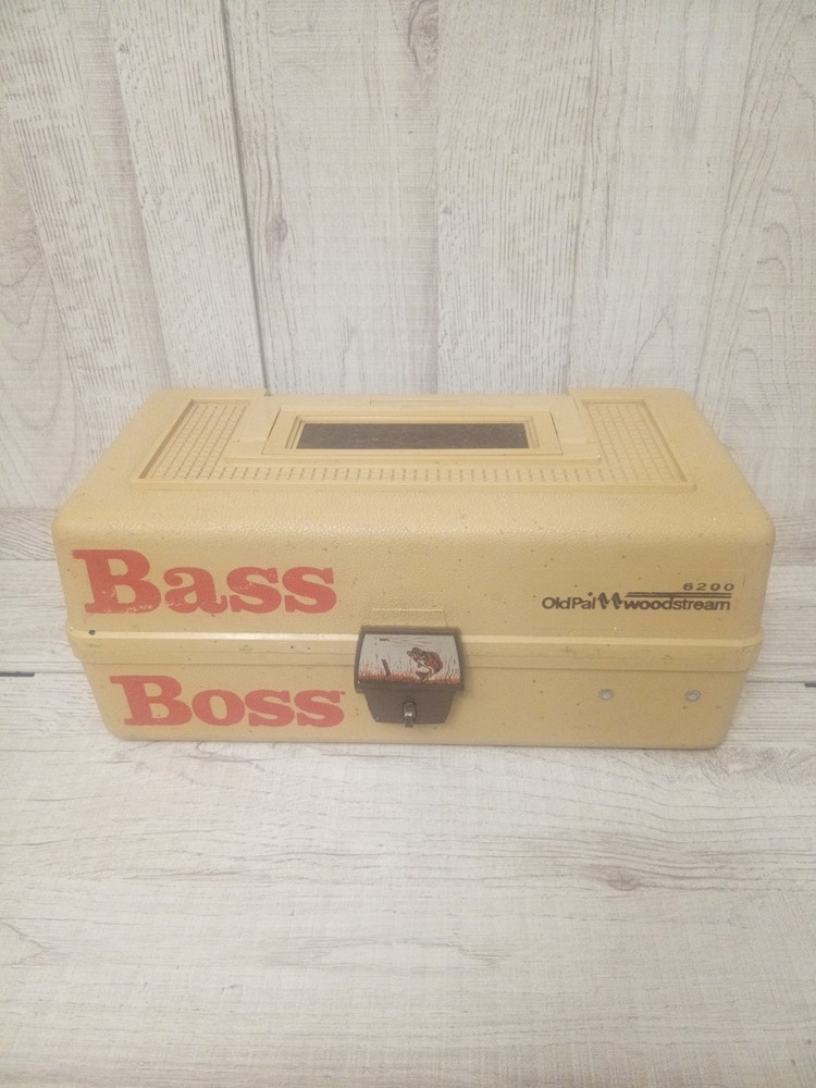 VTG Bass Boss Old Pal Woodstream 6200 Spinner Tackle Box Fishing Storage FISH