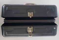Vintage My Buddy Metal Fishing Tackle Box 2 Trays Gray