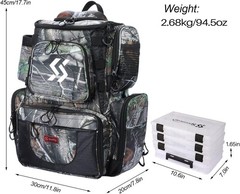 Fishing Tackle Backpack 10.6X7X1.65 Inches Waterproof Nylon Storage Compartments