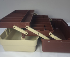 PLANO 3200 FISHING TACKLE BOX, Tan & Brown Pre-Owned Great Condition