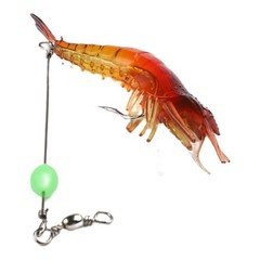 Artificial Luminous Shrimp Soft Silicone Bait With Hook Swivels For Fishing Rig
