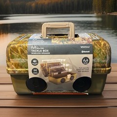 Realtree Tackle Box Wireless Speaker Bluetooth Camouflage Brown Beige