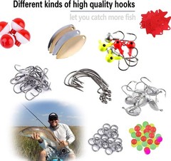 343pcs Fishing Accessories Kit Tackle Box with Hooks Weights Sinkers for Bass