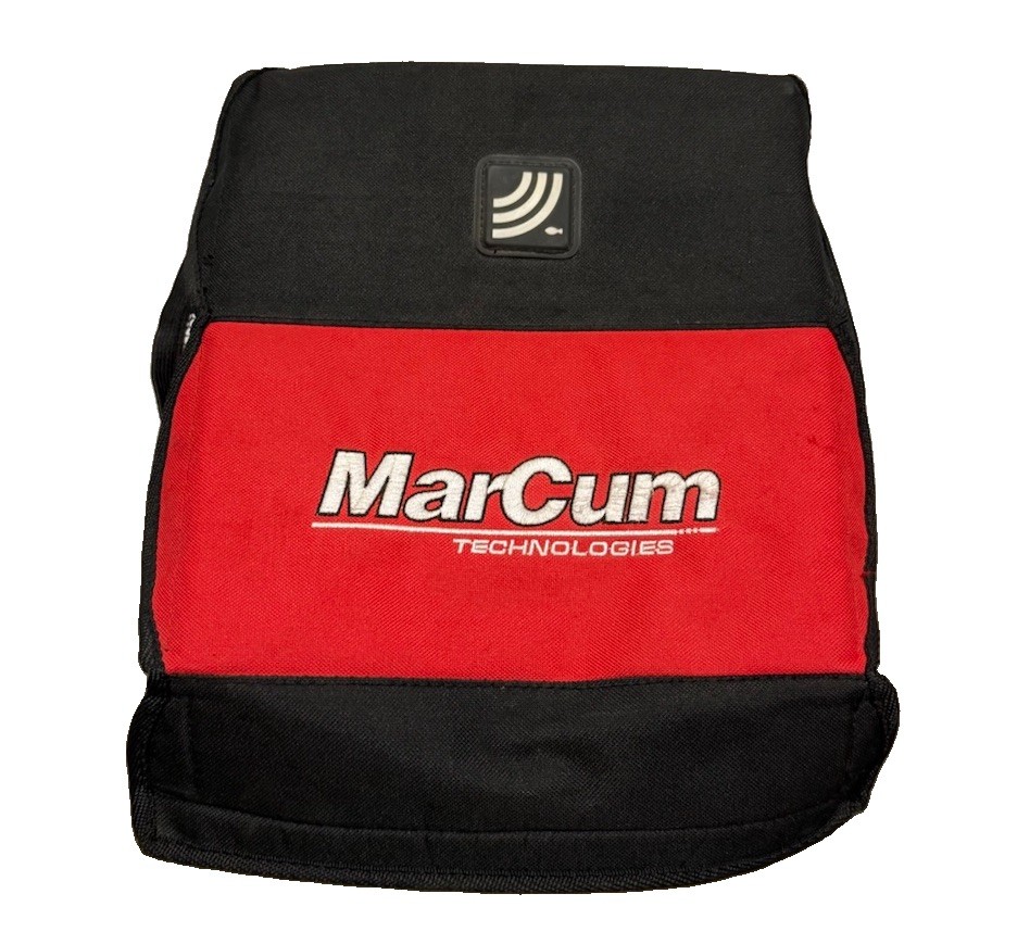 MarCum Technologies Carrying Bag Red Black Pockets Feet Approx 10” Triangle