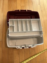Plano One Tray Burgundy/White Tackle Box Model 6201 with Wazp Crappie Kit