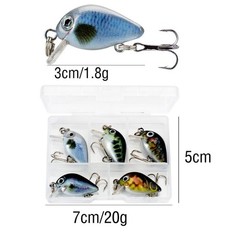 1.8g 3cm Crankbait Fishing Lures 5PCS per Box for Shallow Diving Action