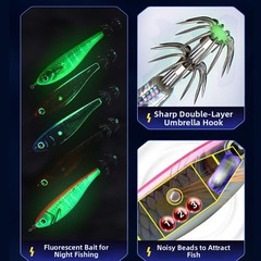 Squid Fishing Lure for OCTOPUS Fishing Lure Night Fishing Stable Swing Action