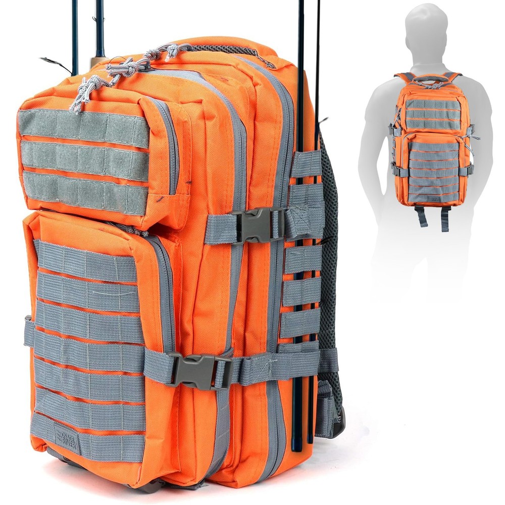 Osage River Fishing Backpack, Tackle and Rod Storage, Orange