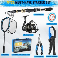 Fishing Essentials Kit: Rod, Reel, Lures & Pliers – Perfect for Any Fishing Trip
