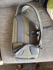 Orvis Nylon Sling Pack Fishing Tackle Bag, 2 Pockets, Green/Gray MPN 25FR
