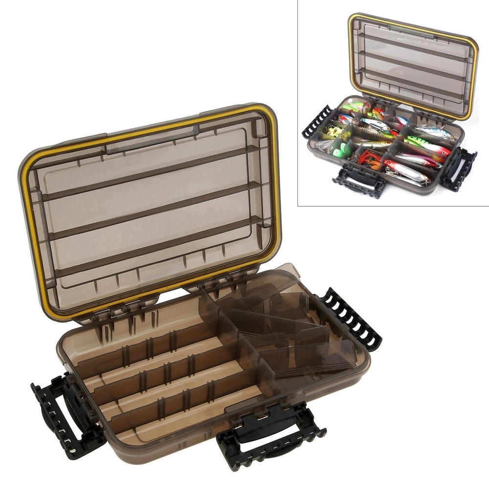 Adjustable Dividers Fishing Tackle Box,Translucent Plastic Fishing Lure Box