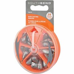 (12)-SouthBend 28-Piece Bass Casting Sinker Kit Assortment, Fishing. Mod: 150-FP