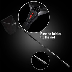 118 Inches Folding Fishing Landing Net and Fishing Tackle Backpack Black(Digital