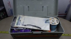 Vintage Tacklebox Sportfisher 250 Measuring Tape Top Fishing Contents