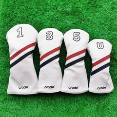 Golf Headcovers Woodcovers Driver Fairway Wood Hybrid 1,3,5,U 4Type Set White