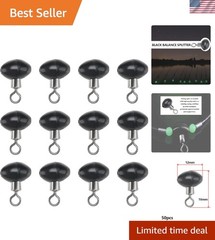 50pcs 12x16mm Black Fishing Rolling Swivel Slider Beads – Durable & Versatile