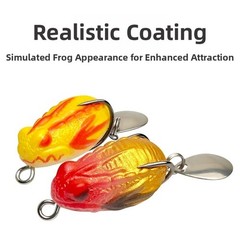Silicone Topwater Frog Fishing Lure 4g with Enhanced Visibility Spinner Feature