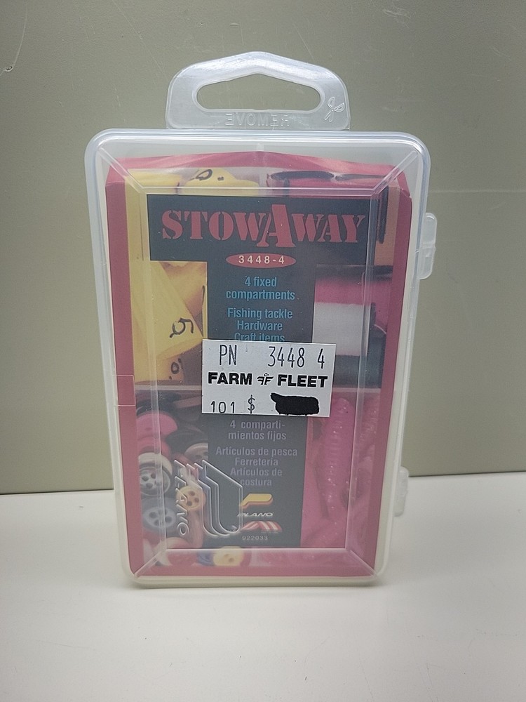 NEW PLANO 3448-4FISHING POCKET STOWAWAY 4 COMPARTMENTS STORAGE BOX