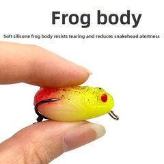 Silicone Topwater Frog Fishing Lure 4g with Enhanced Visibility Spinner Feature