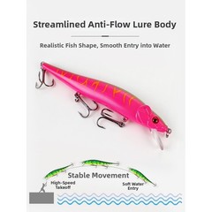 Abs Hard Bait Slow Sinking Minnow Hydrodynamic Design Streamlined Body