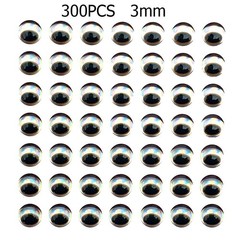 300pcs 3/4/5/6mm Snake Pupil Red 3D Holographic Fishing Lure Eyes Fly Tying&DIY