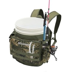 Fishing Bucket Backpack with Rod Holder, Pockets for Fishing, Hunting, Apple Pic