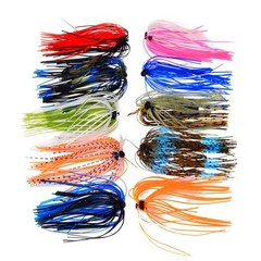 10pcs Silicone Jig Skirts 7cm for Bass Spinnerbait Jigs Fishing Lures Color Set