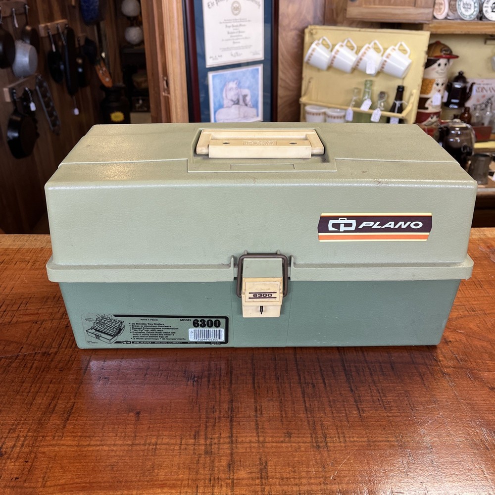 Vintage Plano Tackle Box W/Assorted Fishing Supplies Inside *Some New Supplies!
