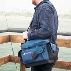 Medium Saltwater Tackle Bag W/ 4 Utility Boxes Padded Handle Adjustable Strap