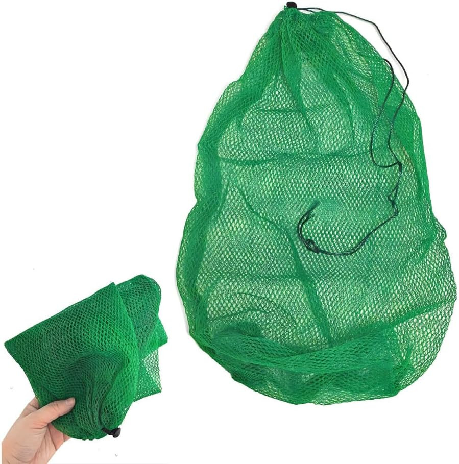 Portable Fishing Net Bag Drawstring Fishing Net Nylon Mesh Fishing Bag Fishing S