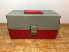 Vintage Plano 411 Tackle Box Red & Grey W/Tray