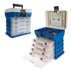 4-Drawer Dark Blue Camping and Fishing Storage Tool Box