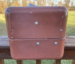 Vintage Sears J.C. Higgins Copper Color Aluminum 2 Layer Fishing Tackle Box